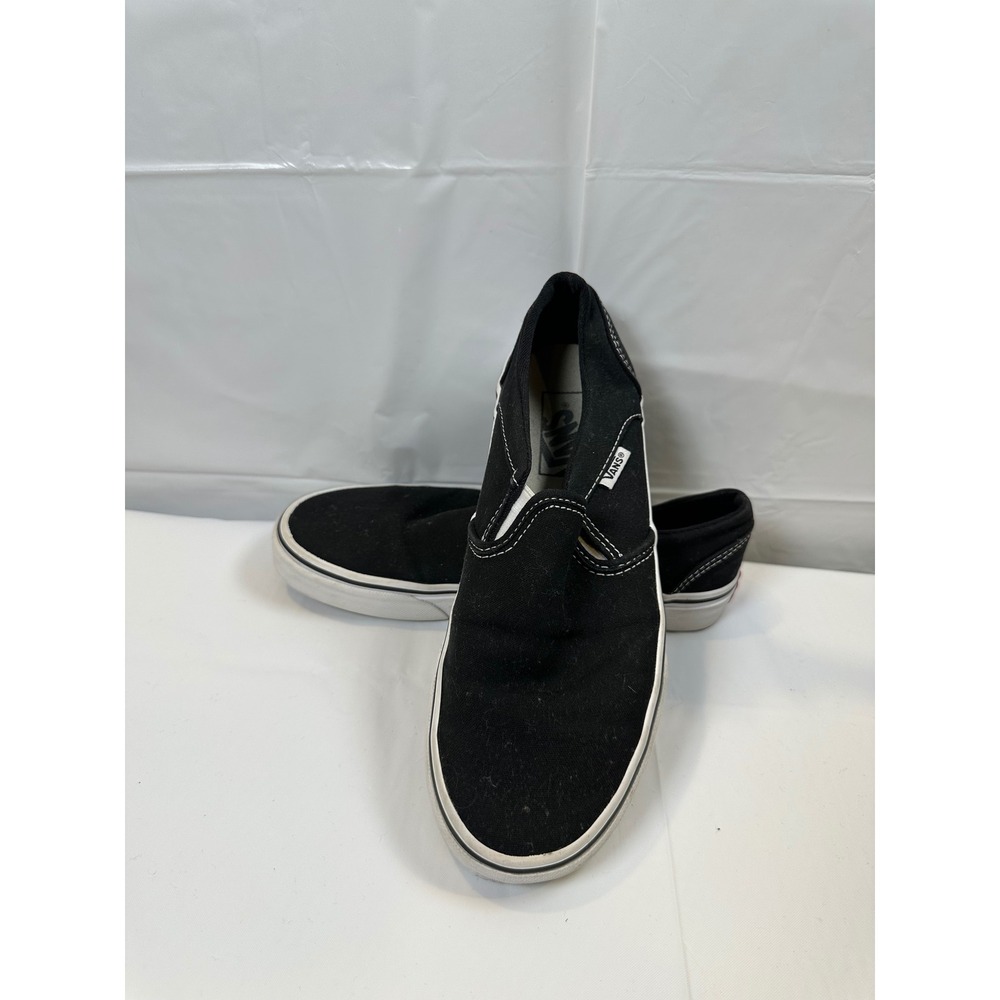 Vans Classic‎ Slip-On Black Canvas Low Top Skate Shoes Sneakers Womens
